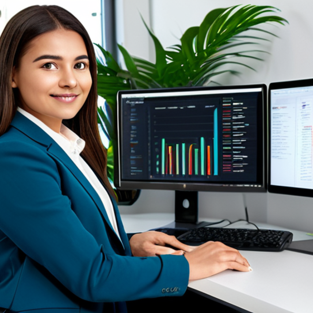 Digital Marketing Professional**

A confident digital marketing professional, fully clothed in a stylish yet modest business casual outfit, working at a bright, modern desk with multiple monitors displaying analytics dashboards. Her office is filled with plants and natural light, creating a positive and productive atmosphere. Appropriate attire, professional environment, safe for work, perfect anatomy, correct proportions, natural pose, well-formed hands, proper finger count, natural body proportions, professional photography, high quality.

**