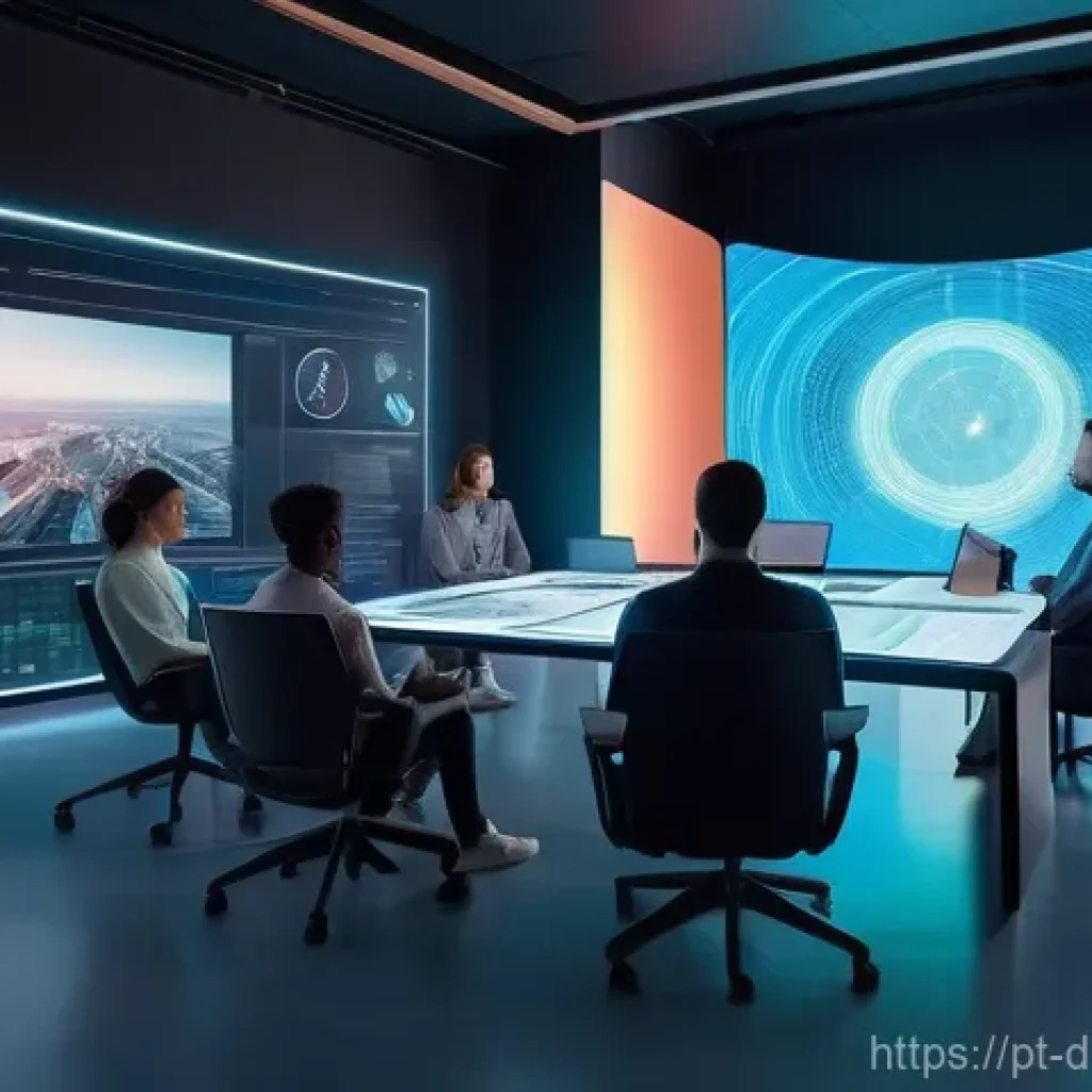 디지털 마케팅 캠페인을 위한 디자인 도구 - **Prompt:** A diverse group of young, enthusiastic graphic designers, dressed in modern, modest busi...