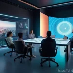 Home 17 디지털 마케팅 캠페인을 위한 디자인 도구 - **Prompt:** A diverse group of young, enthusiastic graphic designers, dressed in modern, modest busi...