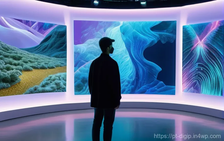 디지털 창의성 도구의 발전 역사 - **Prompt:** A diverse group of three young professionals, in their late twenties to early thirties, ...